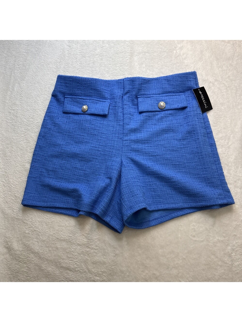 Messini Sailor Shorts Womens Size Large Blue Gold Toned Buttons  Nautical NWT